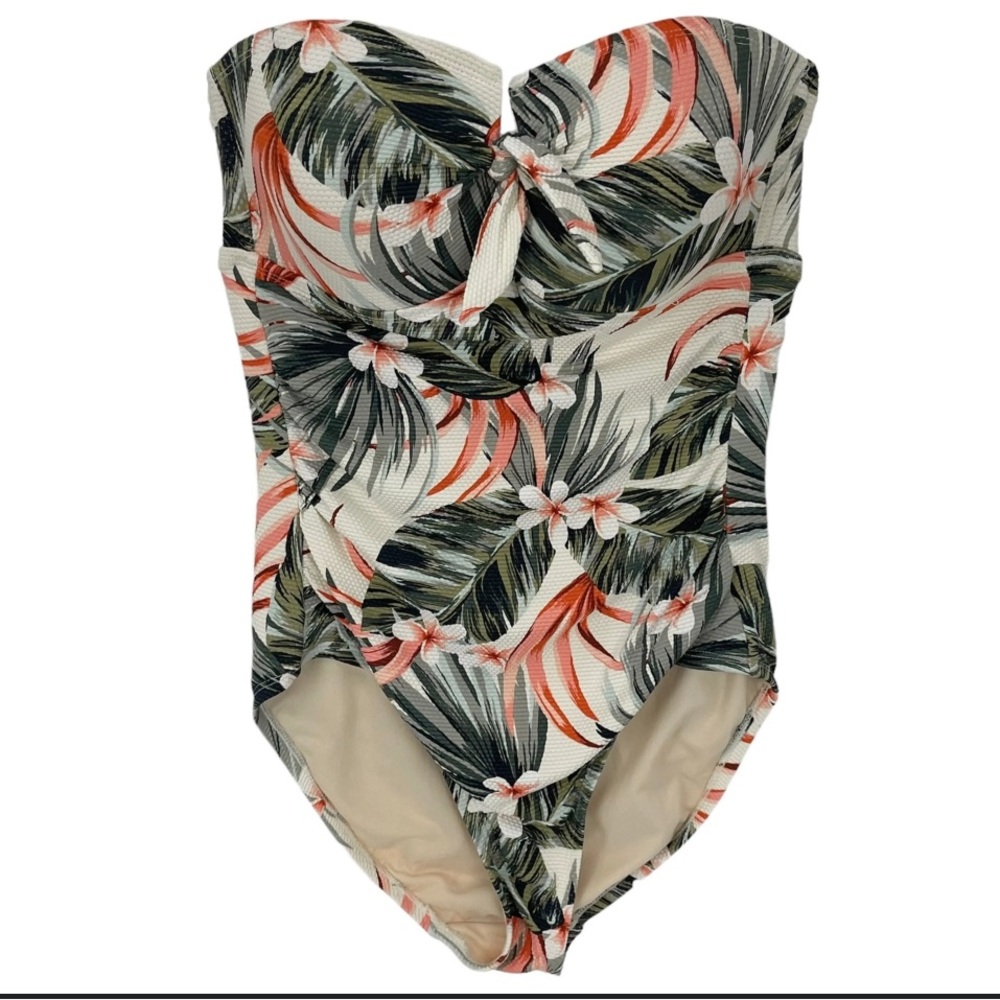 Kona Sol one piece medium 8 to 10 floral print bathing suit strapless slimming